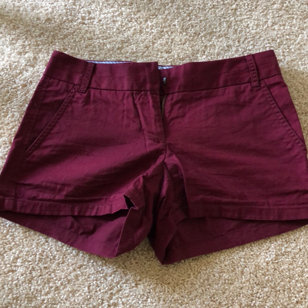 J Crew Berry Chino Shorts Size 00